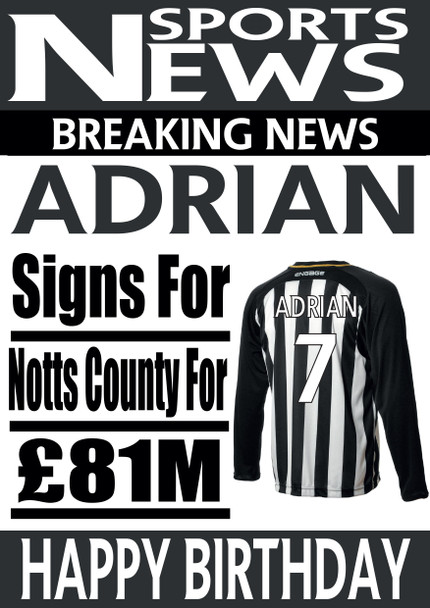 Personalised Signs For Notts County Football Birthday Card