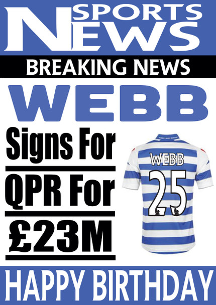 Personalised Signs For Qpr Football Birthday Card
