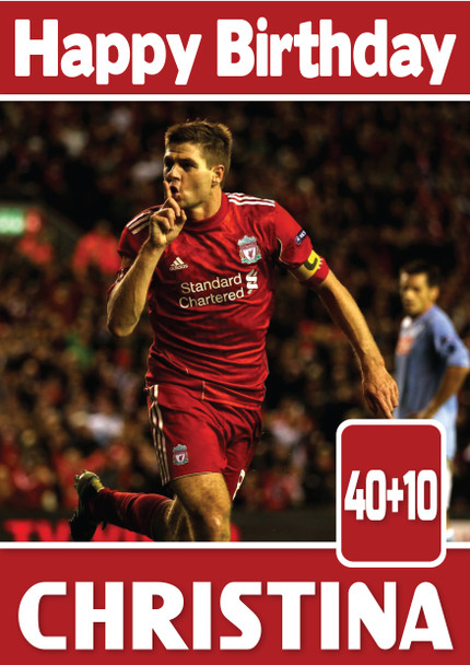 Personalised Steven Gerrard Liverpool Sports Football Birthday Card Sa