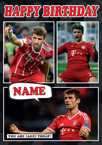 Personalised Thomas Muller Bayern Munich Football Birthday Card