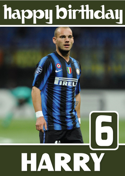 Personalised Wesley Sneijder Sports Football Birthday Card Sa