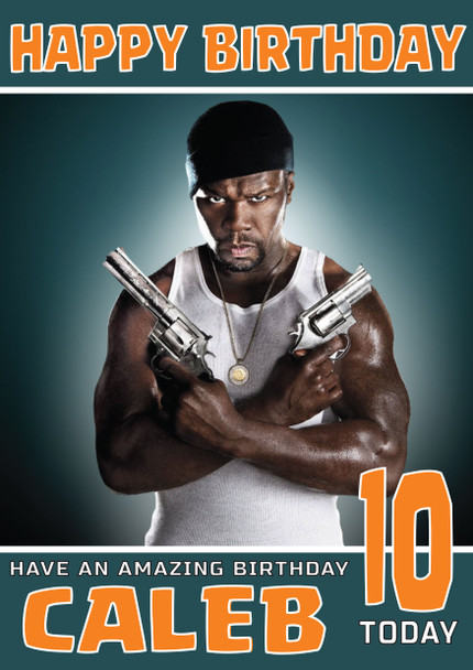 Personalised 50 Cent 1 Celebrity Birthday Card