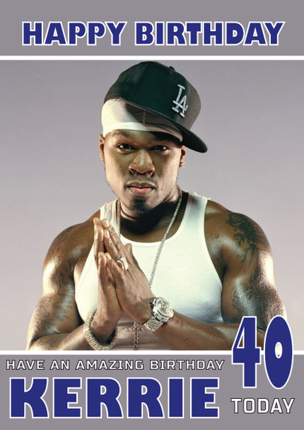 Personalised 50 Cent 2 Celebrity Birthday Card