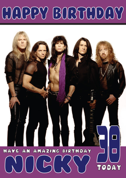 Personalised Aerosmith 2 Music Birthday Card