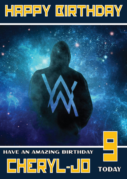 Personalised Alan Walker Celebrity Birthday Card