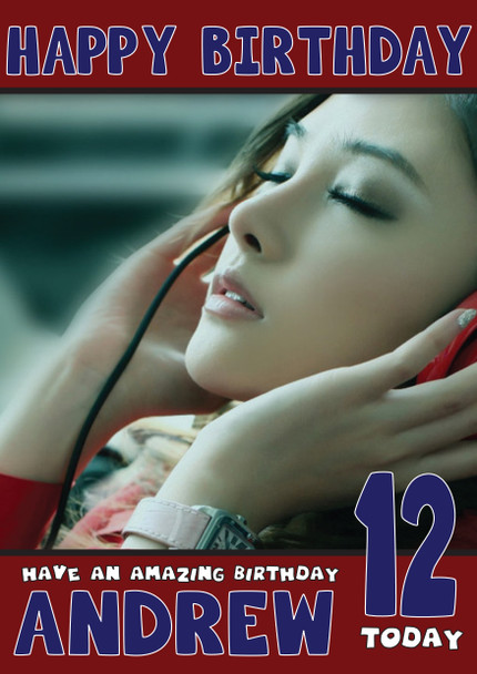Personalised Asian Oriental Celebrity Birthday Card
