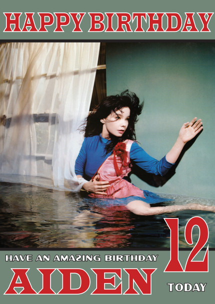 Personalised Bjork 1 Celebrity Birthday Card