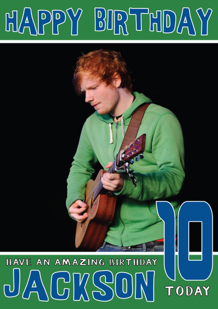 Personalised Ed Sheeran 2 Celebrity Birthday Card