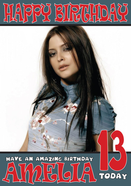 Personalised Holly Valance Celebrity Birthday Card