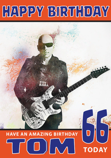Personalised Joe Satriani 1 Celebrity Birthday Card