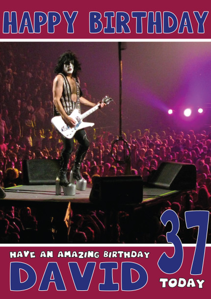Personalised Kiss Heavy Metal Rock Music Birthday Card