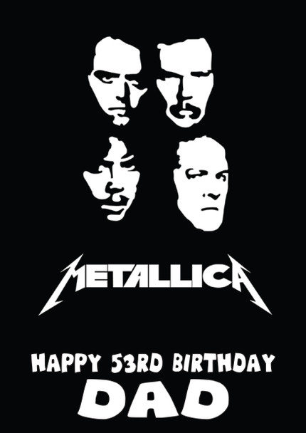 Personalised Metallica 2 Birthday Card