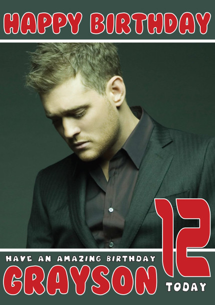 Personalised Michael Buble 1 Celebrity Birthday Card