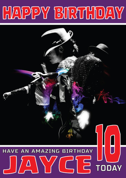 Personalised Michael Jackson 2 Celebrity Birthday Card (Sa