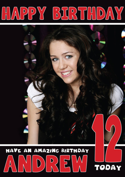 Personalised Miley Cyrus 2 Celebrity Birthday Card