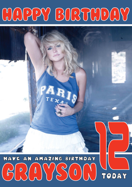 Personalised Miranda Lambert 1 Celebrity Birthday Card