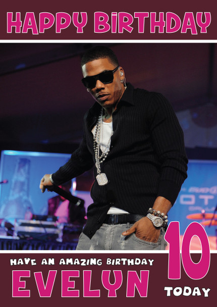 Personalised Nelly 1 Music Birthday Card