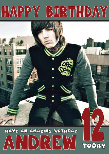 Personalised Oliver Sykes Celebrity Birthday Card