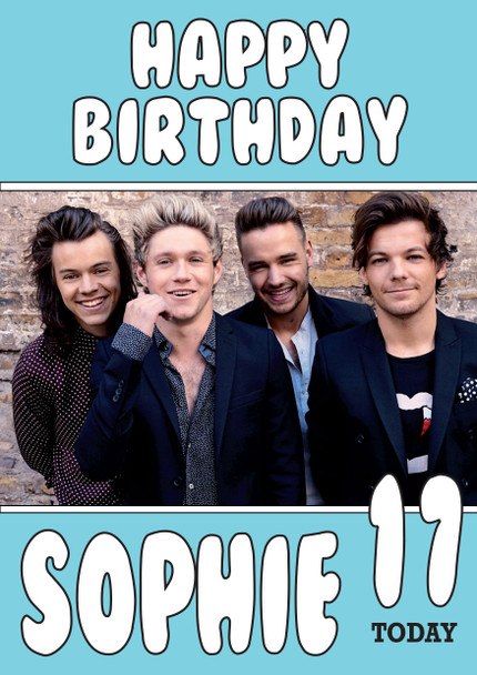 Personalised One Direction Birthday Card