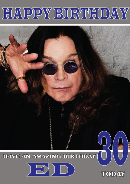 Personalised Ozzy Osbourne 1 Celebrity Birthday Card