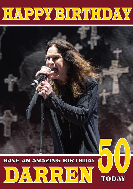 Personalised Ozzy Osbourne Custom Birthday Card