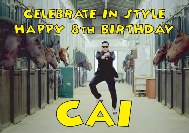 Personalised Psy Gangnam Style Birthday Card