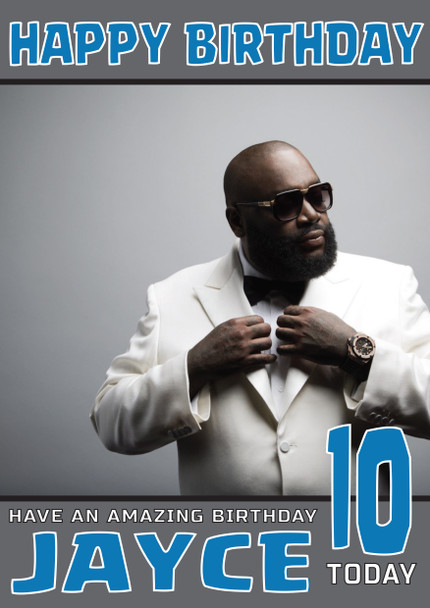 Personalised Rick Ross Celebrity Birthday Card (Sa