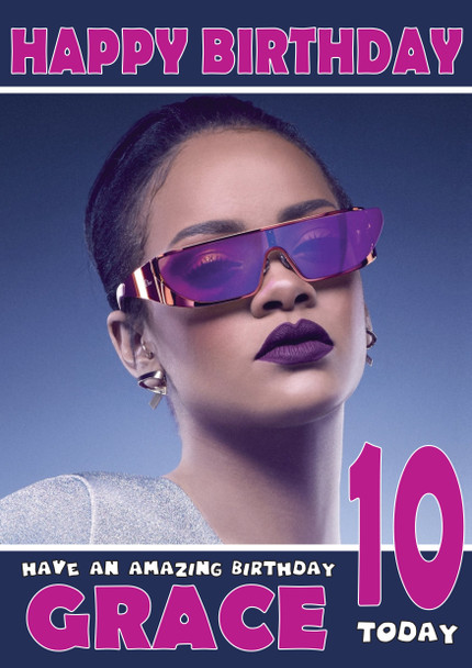 Personalised Rihanna 3 Celebrity Birthday Card