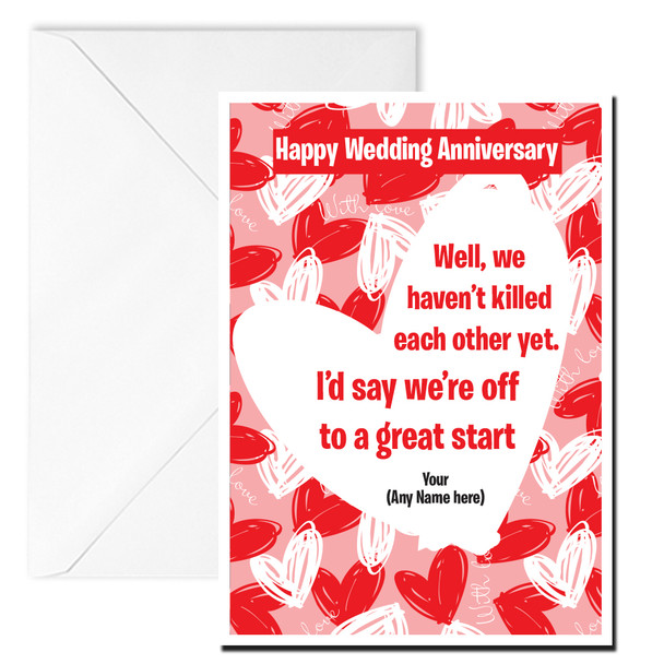 Personalised Funny Wedding Anniversary Night Stand Ever Wish Card