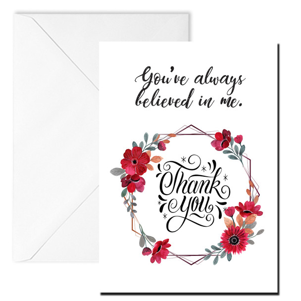Personalised Thank You Believed In Me Card
