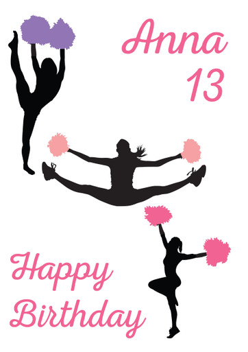 Cheer Pose 3 Birthday Card - Personalised Cards