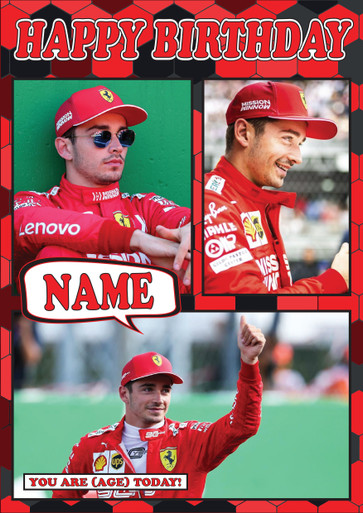 Charles Leclerc Mc1024 Birthday Card - Personalised Cards