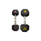 Rubber Hex Dumbbell with "R" Logo