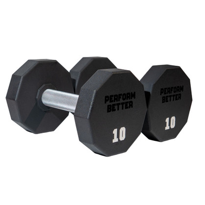 PB Elite 10-Sided Urethane Dumbbells