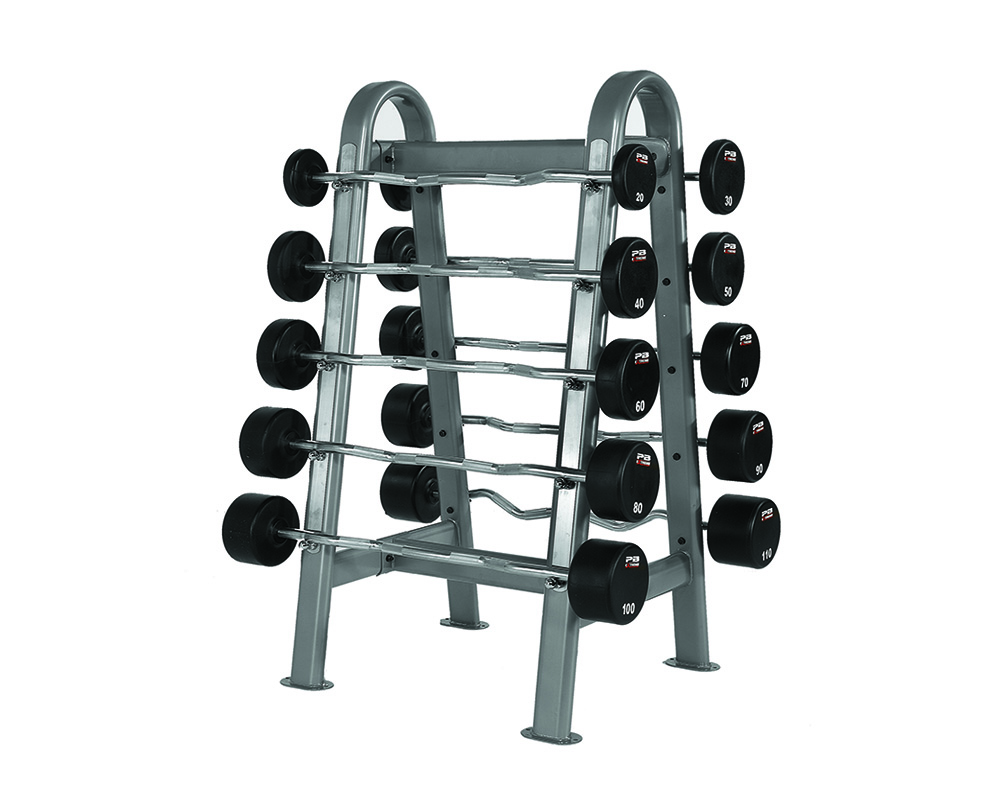 PB Extreme Fixed EZ-Curl Urethane Barbell Set 20-110 Pound