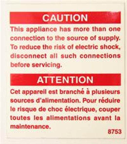 CAUTION Electric Shock - English/French