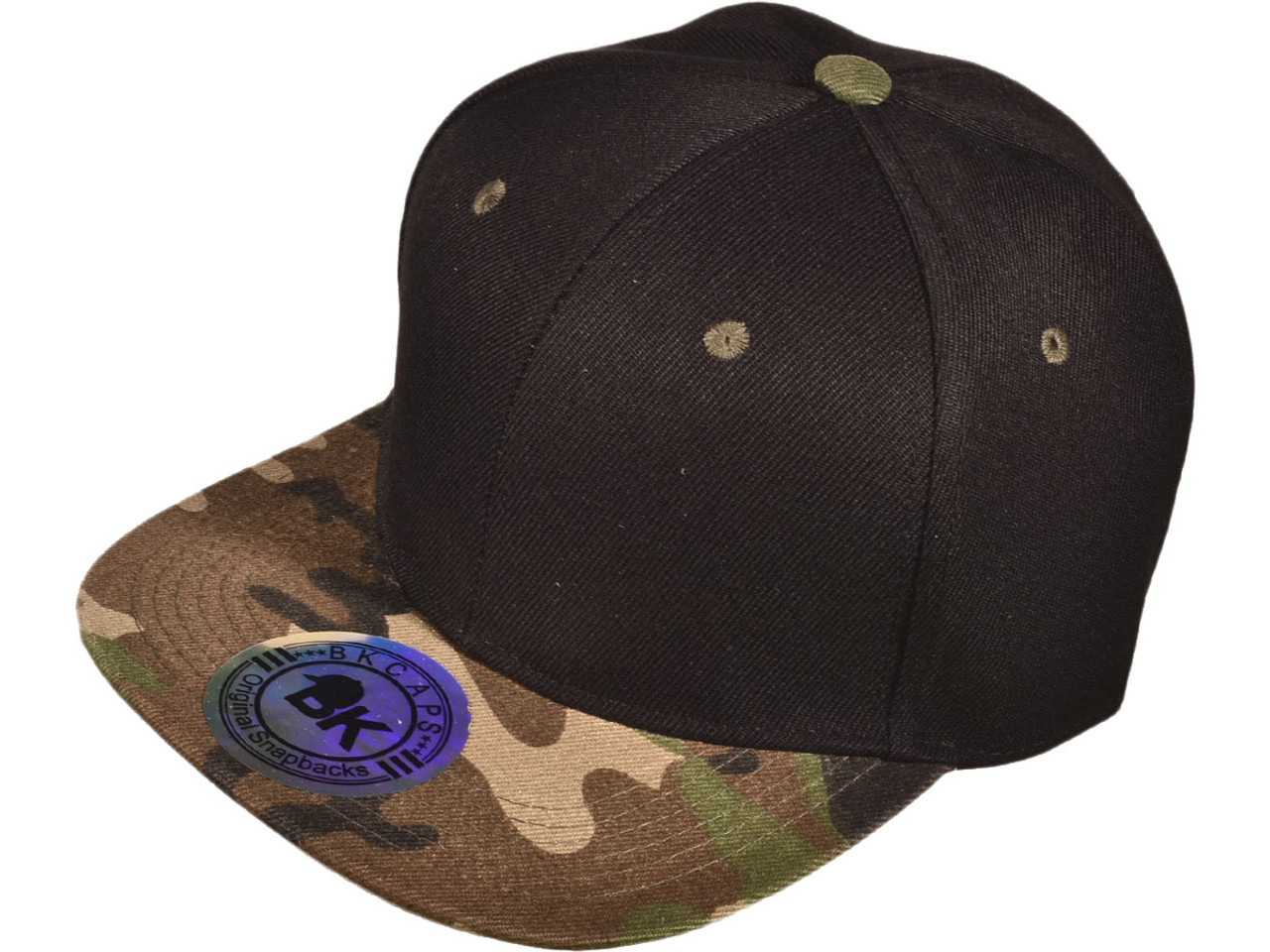 Wholesale Flat Bill Blank/Plain Snapback Hats with Same Color Underbill ...