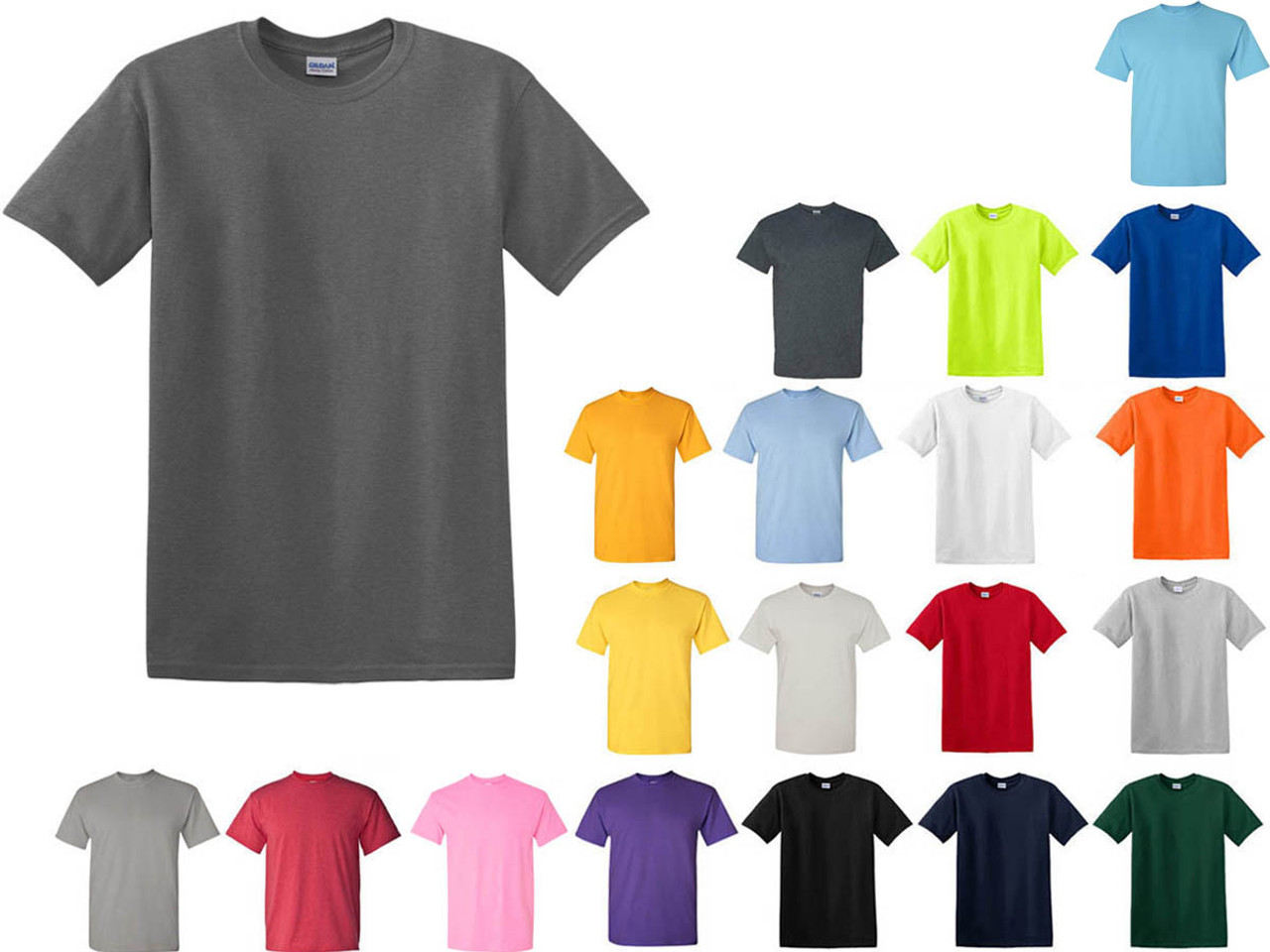 T‑Shirts Gildan G500 Adult Unisex 5.3 oz. HD Heavy Cotton™ (White, Size ...