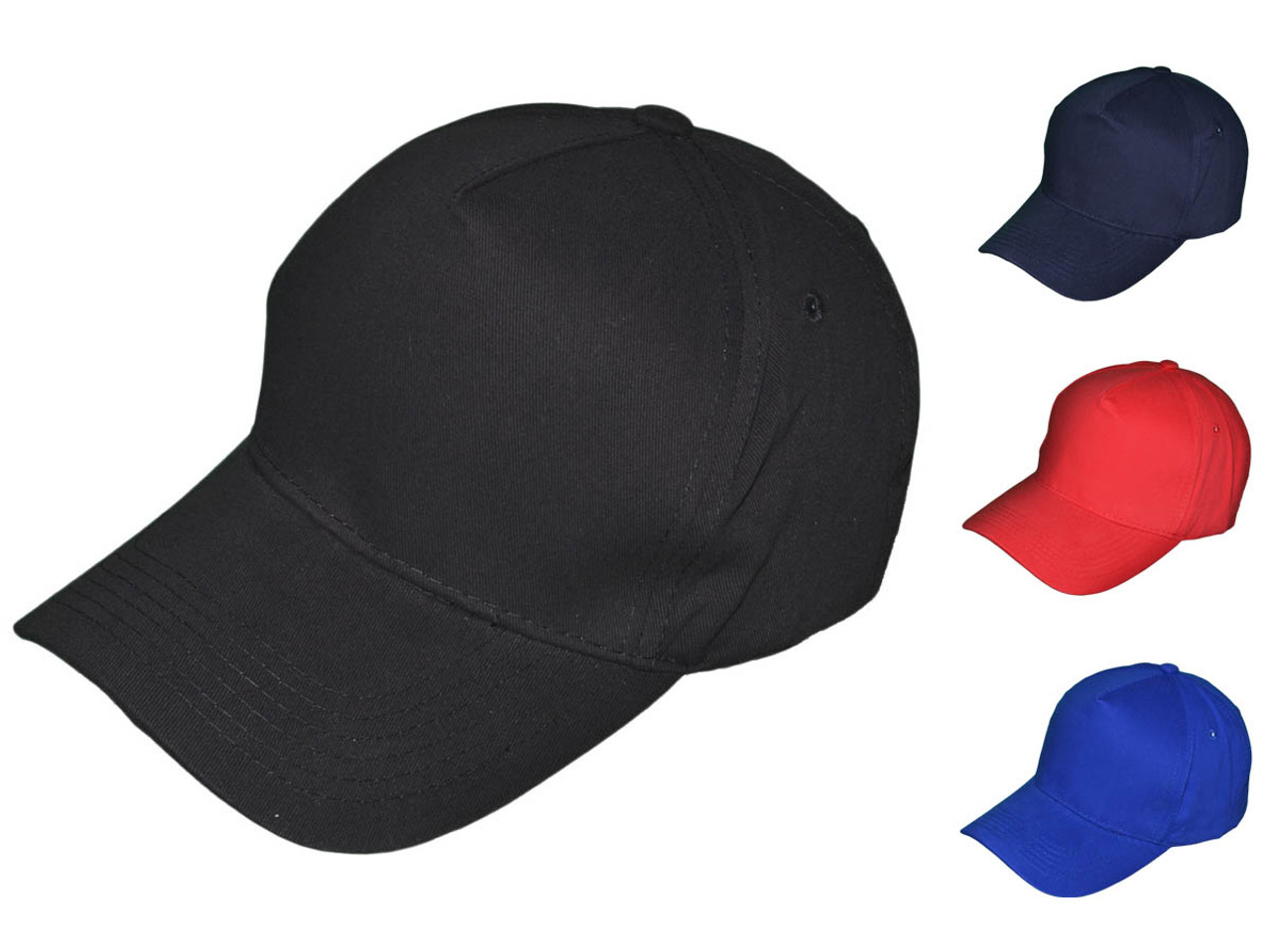 Baseball Caps Lot of 12 New Adjustable  Blank Cotton Twill  Black Sports 