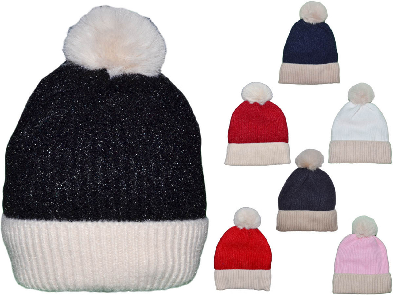 Colorful Warm Pom Poms Hat