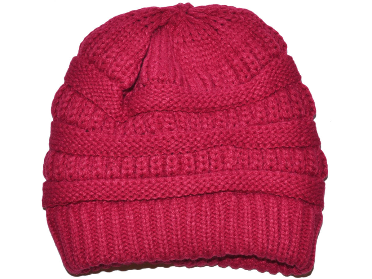 NPJY Unisex Knit Beanie - Warm Winter Hat For Men & Women, One Size Fits All, Pink
