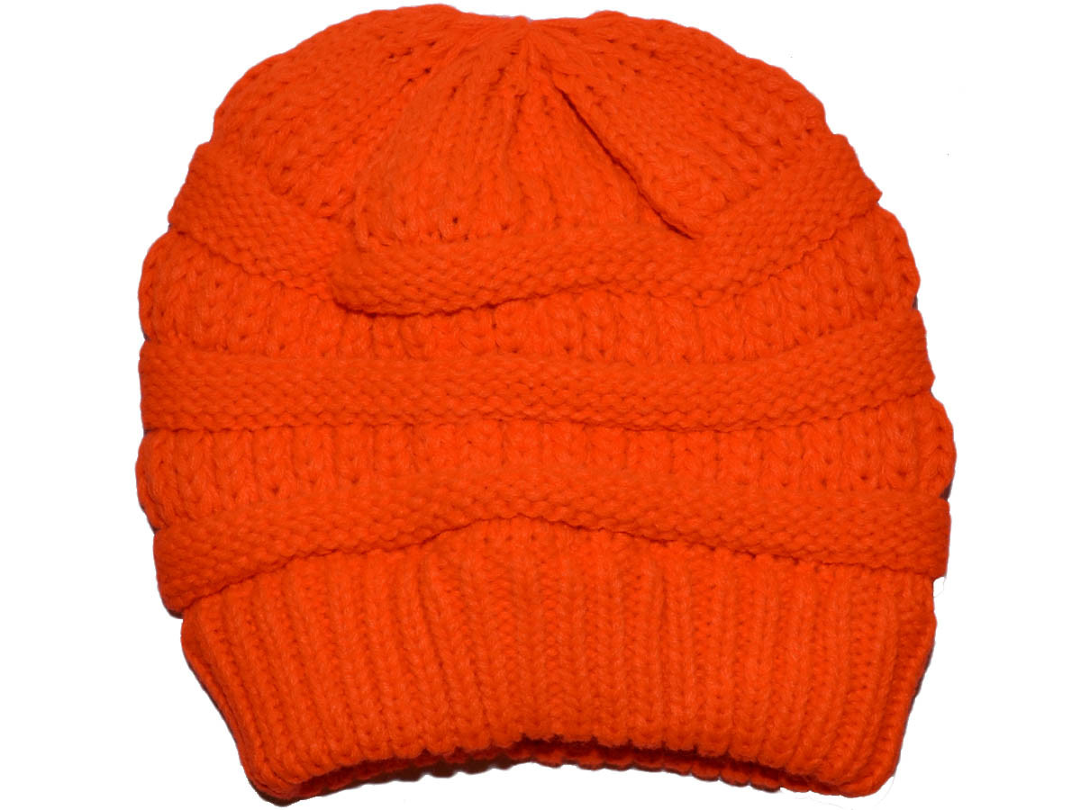 2 Pack Unisex Winter Beanie - Soft Knit Hat For Men & Women, Black+Orange, One Size - View #12