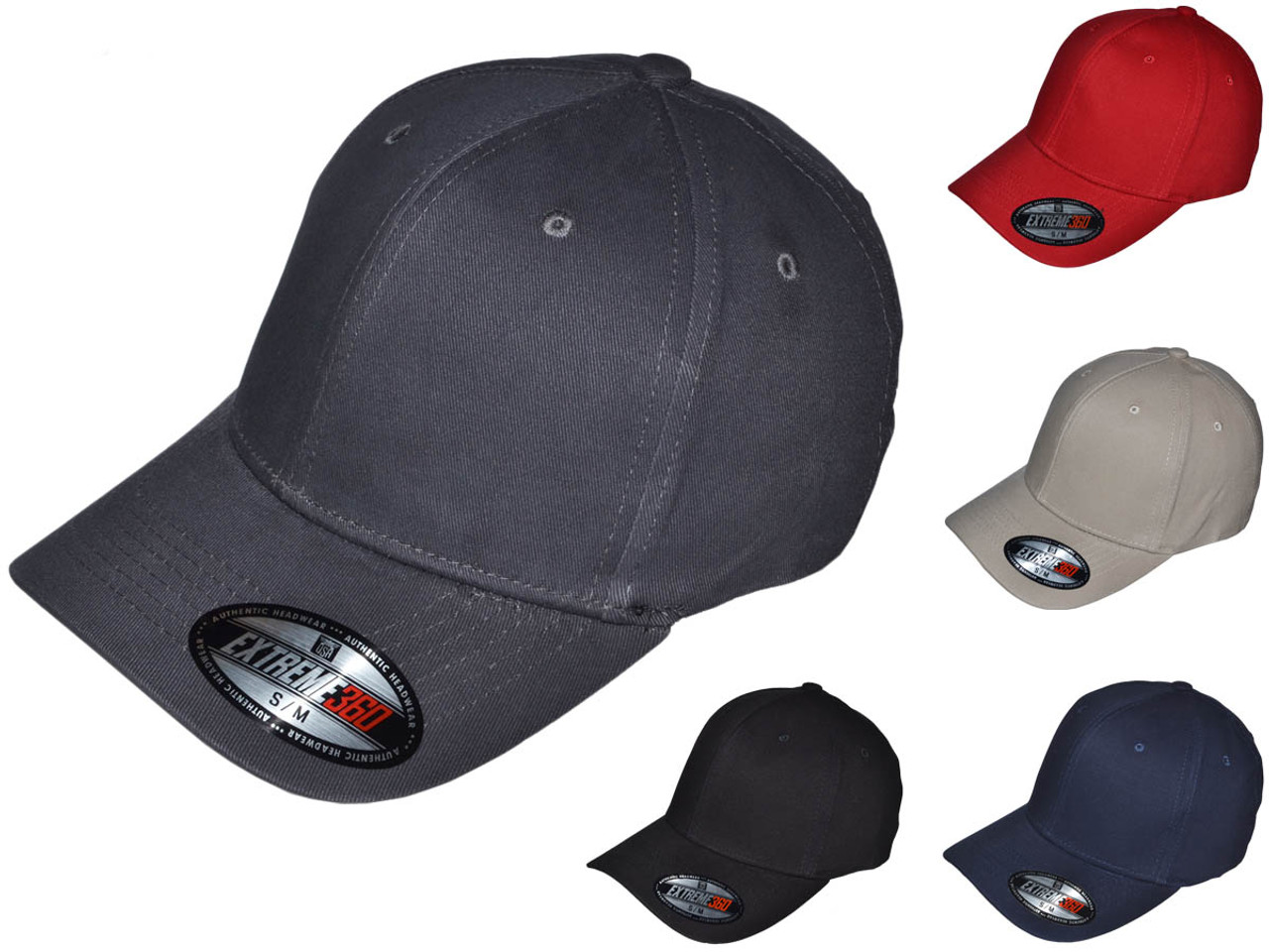 Fitted Baseball Hats Profile Flex (Size Blank - S/M) Mid Cotton - 5339 Caps Twill