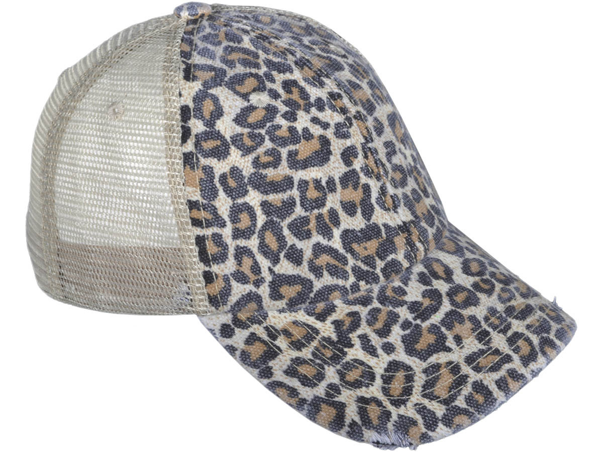 Leopard Bow Canvas Cap main image 1