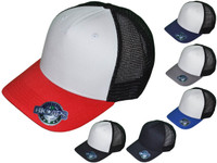 Structured Trucker Hats - Two-Tone Unisex Cotton Mid Profile Mesh Snapback Caps all colors Structured Trucker Hats - Two-Tone Unisex Cotton Mid Profile Mesh Snapback Caps all colors