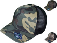 Camo Trucker Hats - Unisex Structured Cotton Mid Profile Mesh Snapback Caps all colors