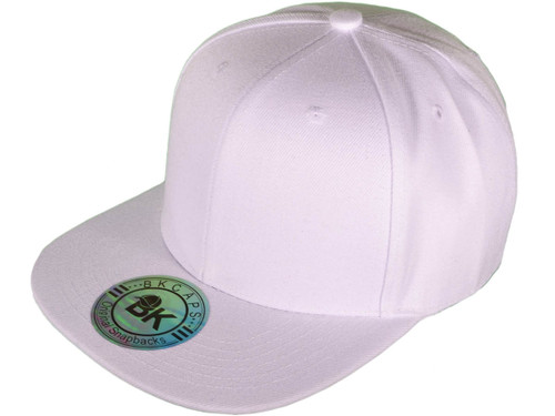 Blank Snapback Hats - BK Caps Flat Bill Plain Vintage Snapbacks with Same  Color Underbill - 3003