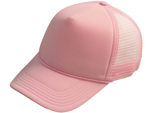 Blank 5 Panel Cotton Foam Trucker Hats - BK Caps Mid Profile Mesh Back (30 Colors) - 5262