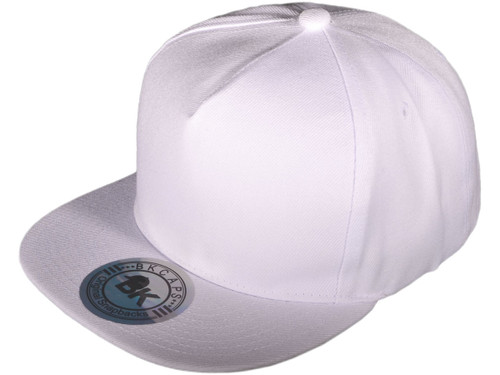 5 Panel Snapbacks - BK Caps Flat Bill Vintage Snapback Hats with Same Color Underbill (14 Colors) - 4831