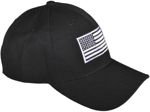 Patriotic Baseball Hats - USA Flag Embroidered on Bill BK Caps (4 Colors) - 5211